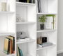 Hanah Home Estantería Escandinava Blanca con Estantes Amplios para Salón y Hogar, 125x135.7x22 cm